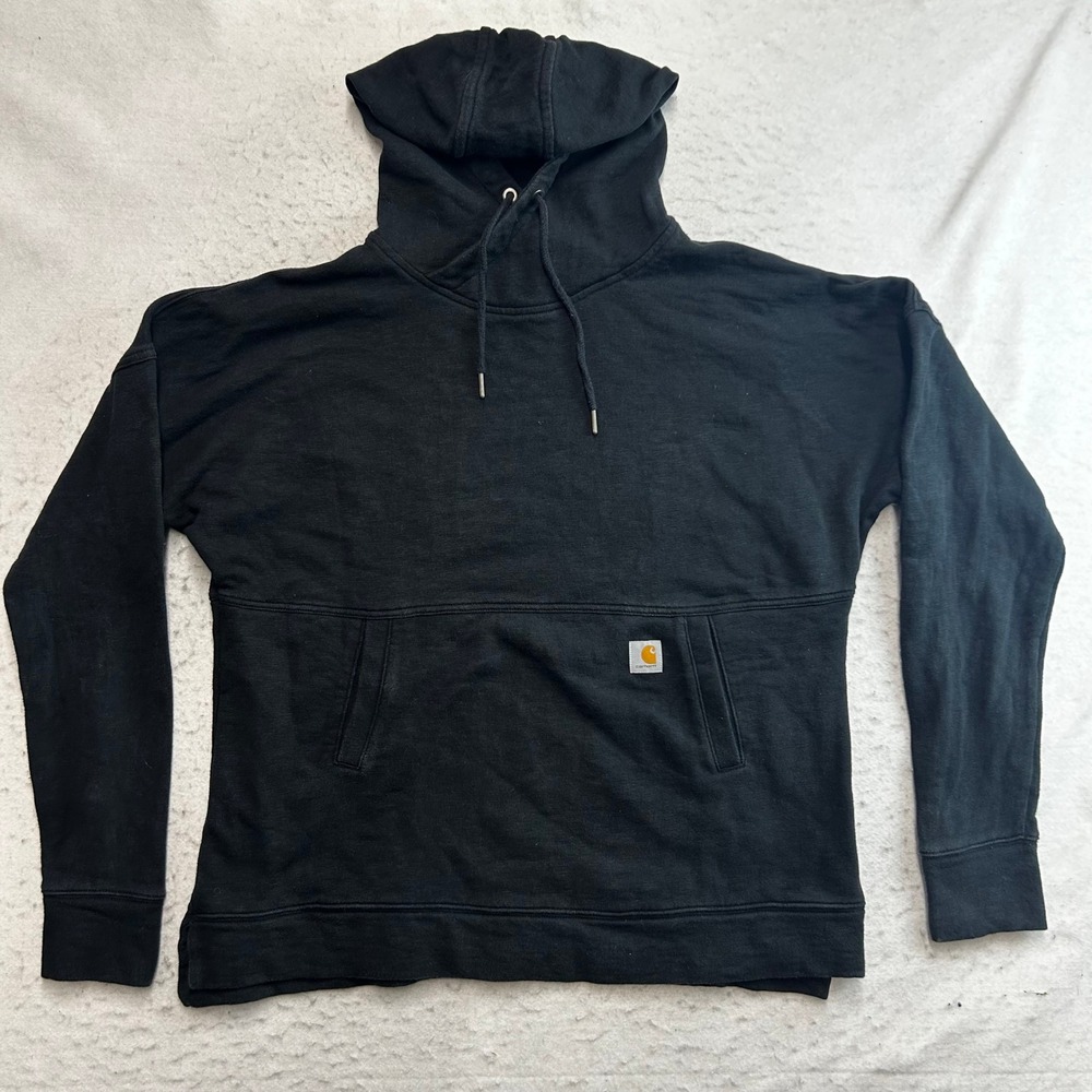 Carhartt Relaxed Fit Pullover Hoodie Girls L(12/14) Black Long Sleeve Pocket